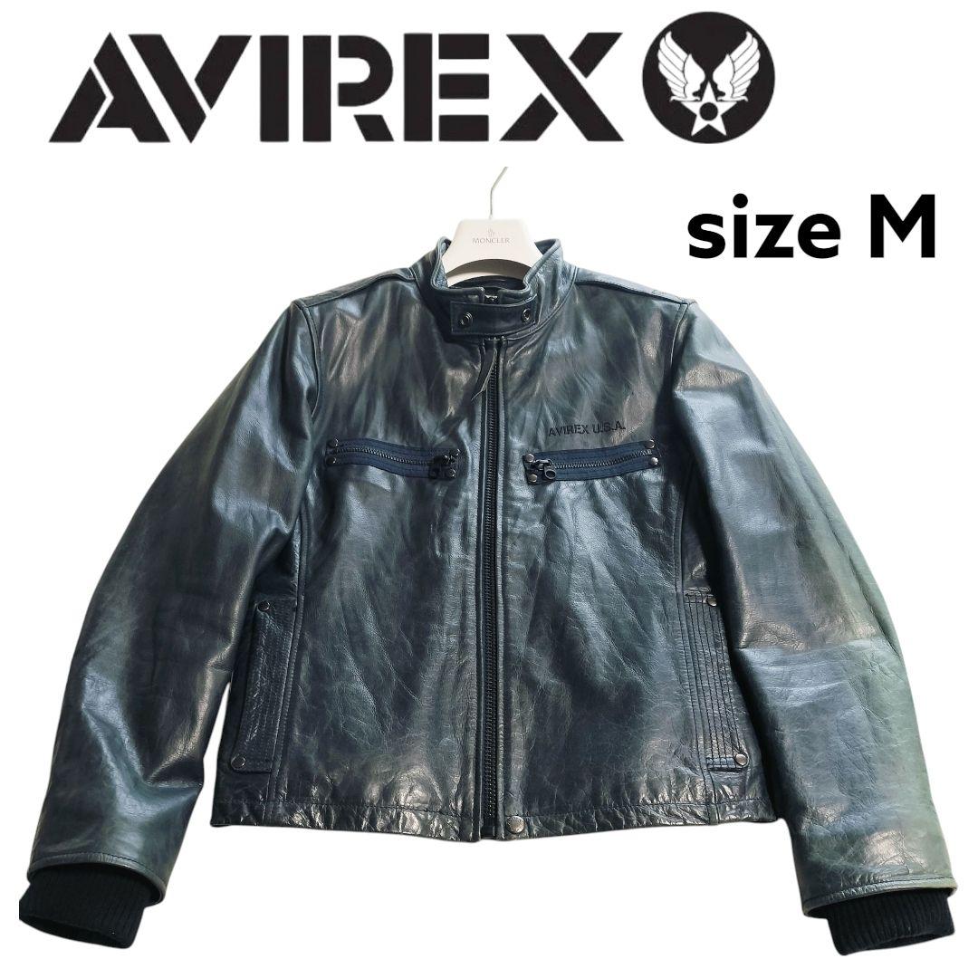 【希少カラー✨】AVIREX アヴィレックス レザージャケット グリーン牛革