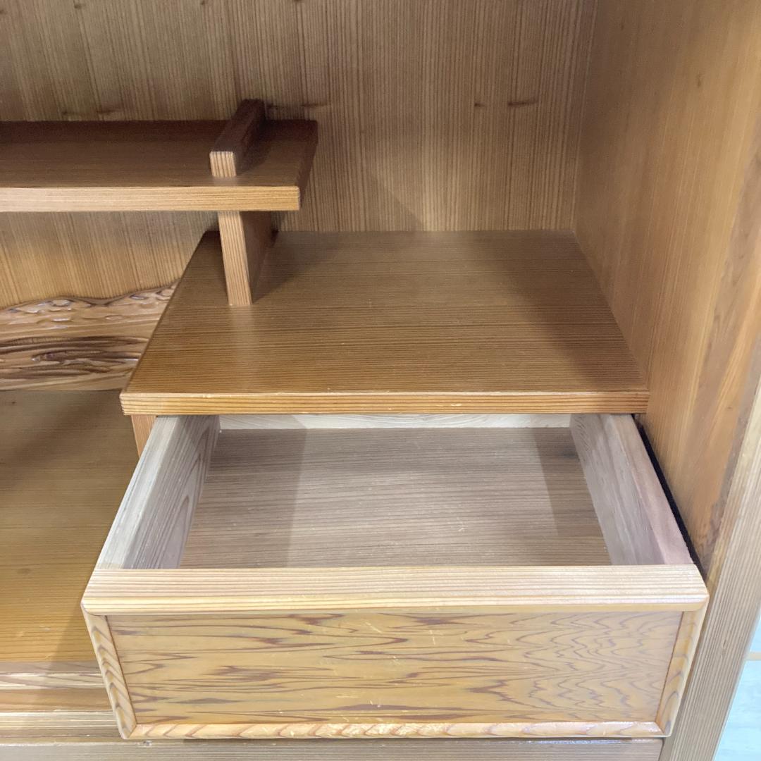 屋久杉　飾り棚　茶棚　茶箪笥　水屋　キャビネット 漆塗り　民芸　古民家