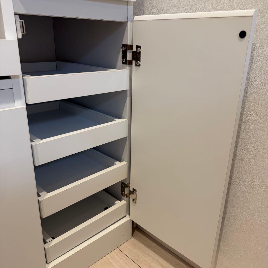 【yt】LOWYAホワイト キッチンカウンター 90cm幅