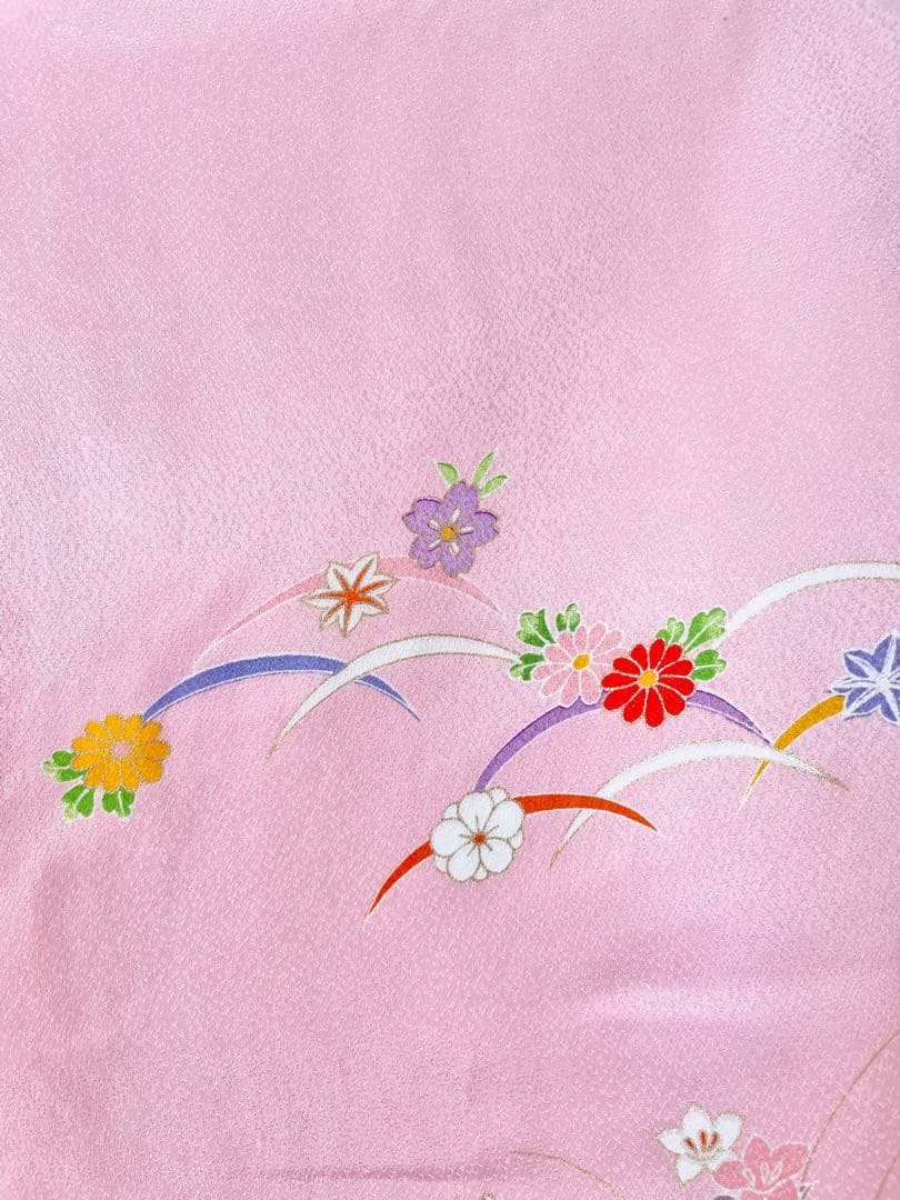 七五三　7歳　女の子　フルセット　一式　ピンク　黒　753 着物