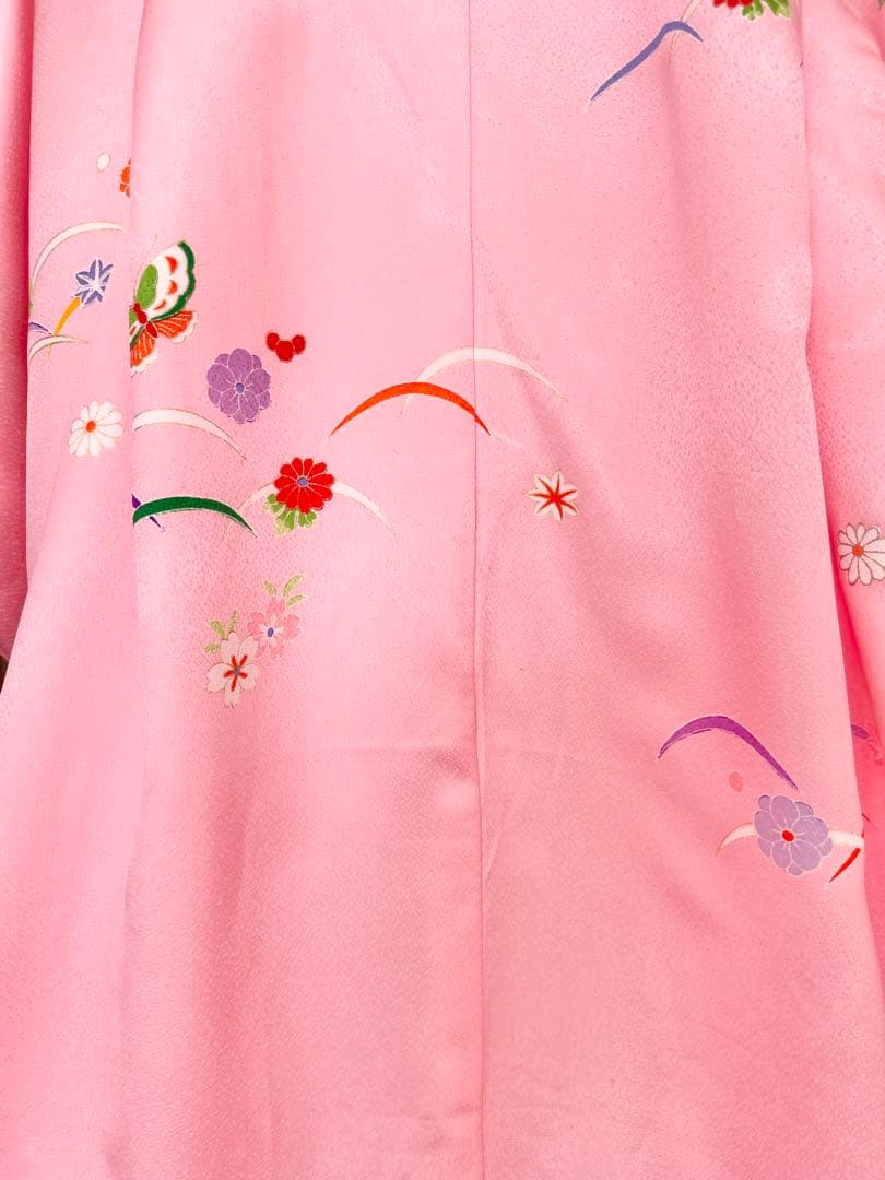 七五三　7歳　女の子　フルセット　一式　ピンク　黒　753 着物