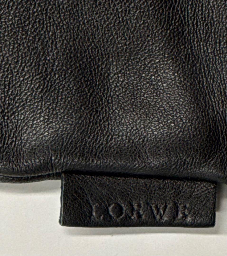 LOEWE ブラックレザー手袋23cm ロエベ