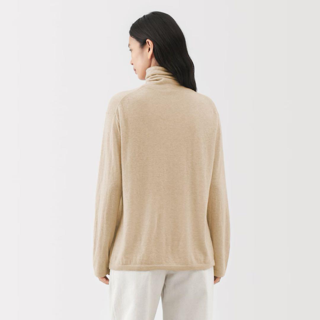 新品【M】 MUJI LABO 自然の色 カシミヤ タートルネックセーター ラボ