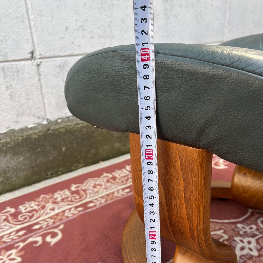 北欧ノルウェー製◾️Ekornesエコーネス 本革レザー張り スツール オットマン