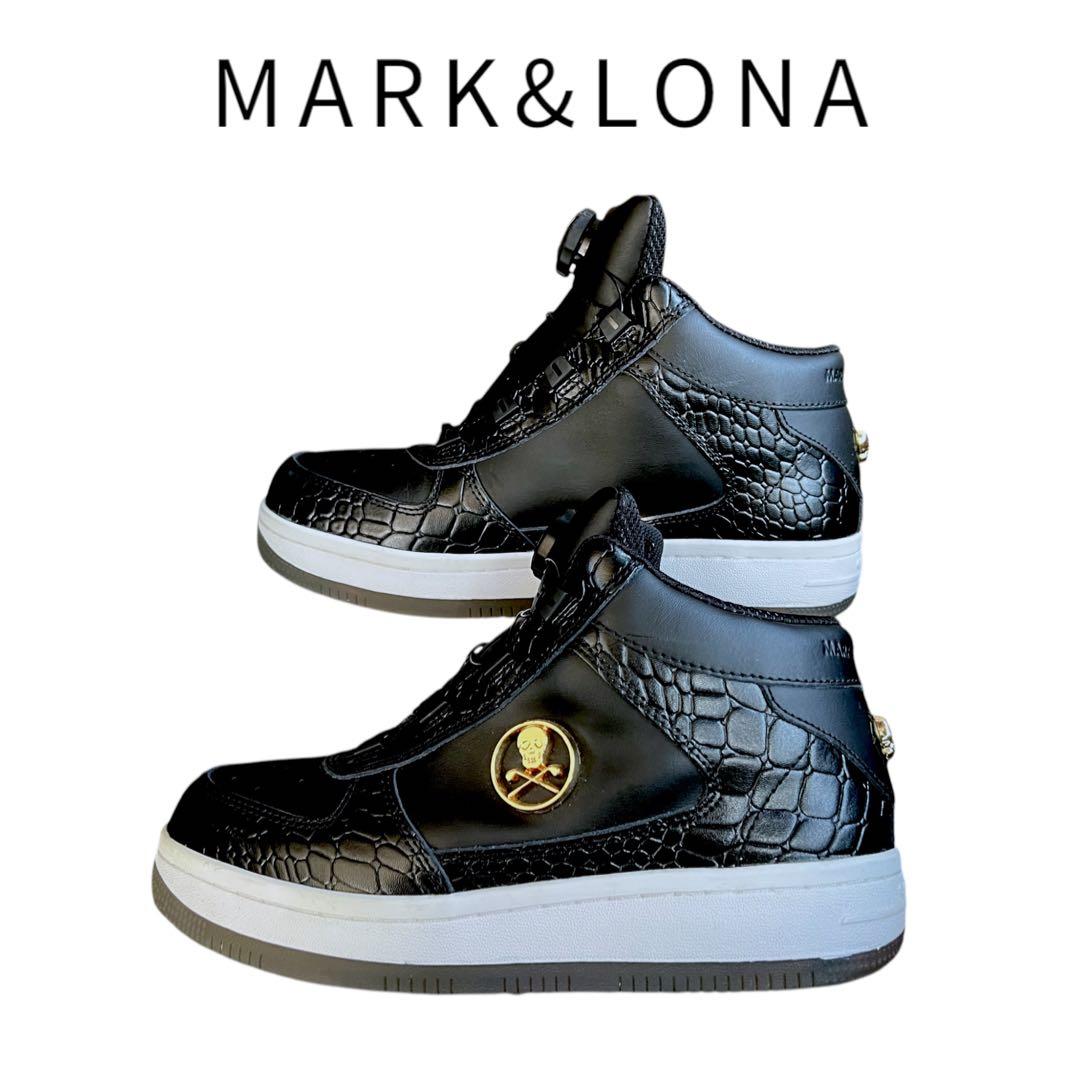 美品 マーク＆ロナ スパイクレス ゴルフシューズ 25cm 黒 型押し ダイヤル