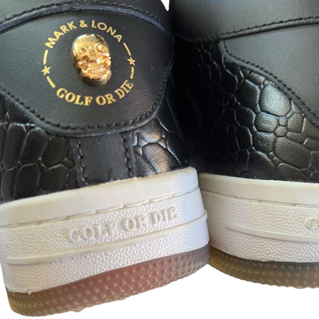 美品 マーク＆ロナ スパイクレス ゴルフシューズ 25cm 黒 型押し ダイヤル