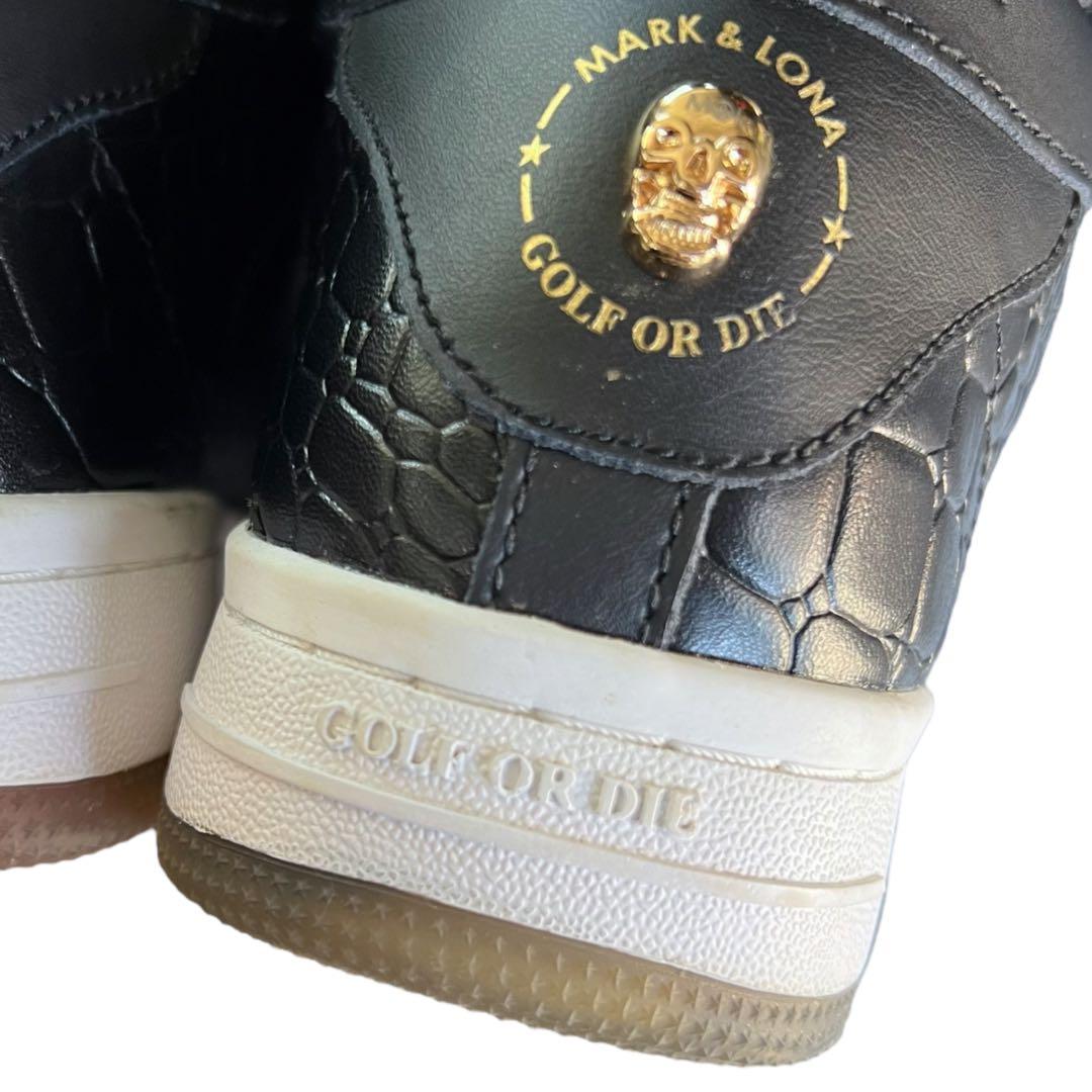 美品 マーク＆ロナ スパイクレス ゴルフシューズ 25cm 黒 型押し ダイヤル