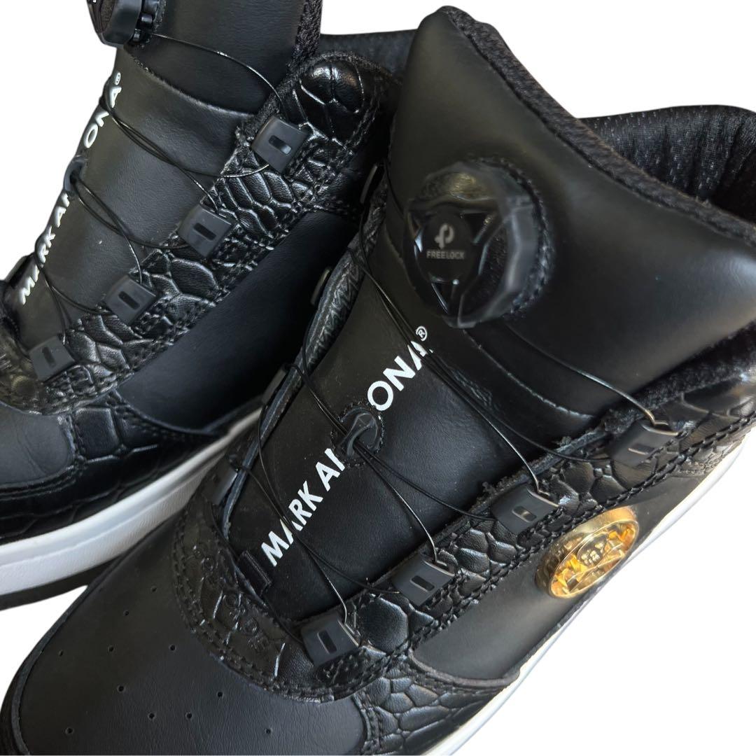 美品 マーク＆ロナ スパイクレス ゴルフシューズ 25cm 黒 型押し ダイヤル