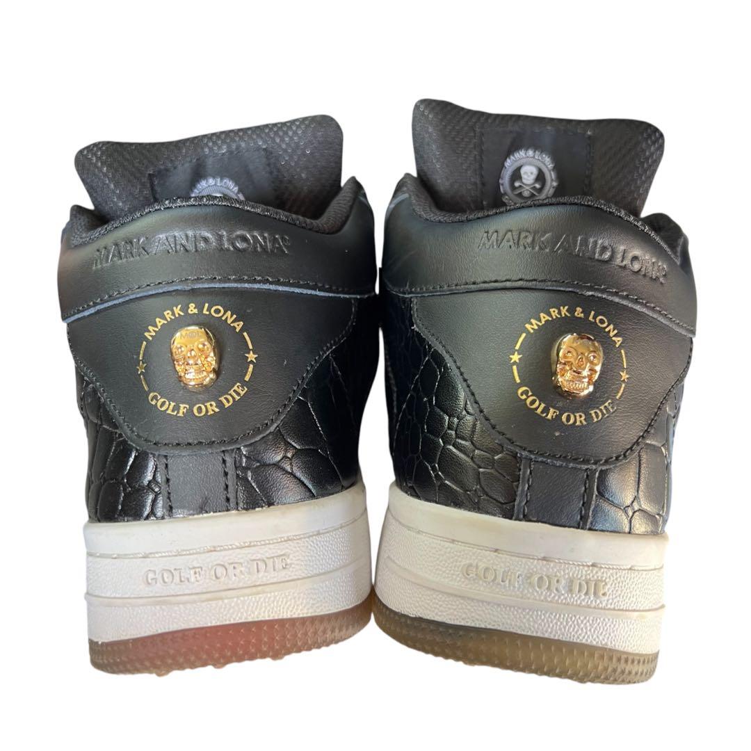 美品 マーク＆ロナ スパイクレス ゴルフシューズ 25cm 黒 型押し ダイヤル