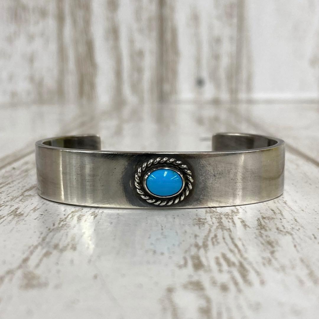 ra-2288)Taro Washimi Sプレーンバングル12mm ターコイズ