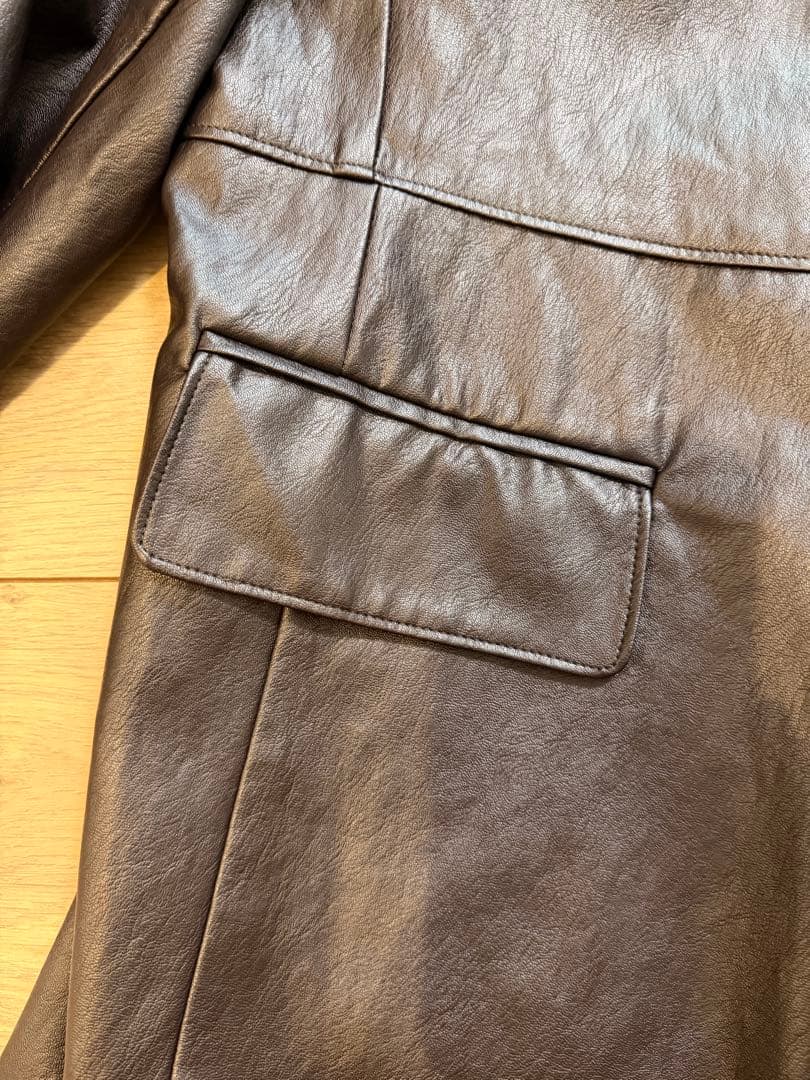 美品⭐︎OHOTOROダークブラウン レザージャケットオーバーサイズ