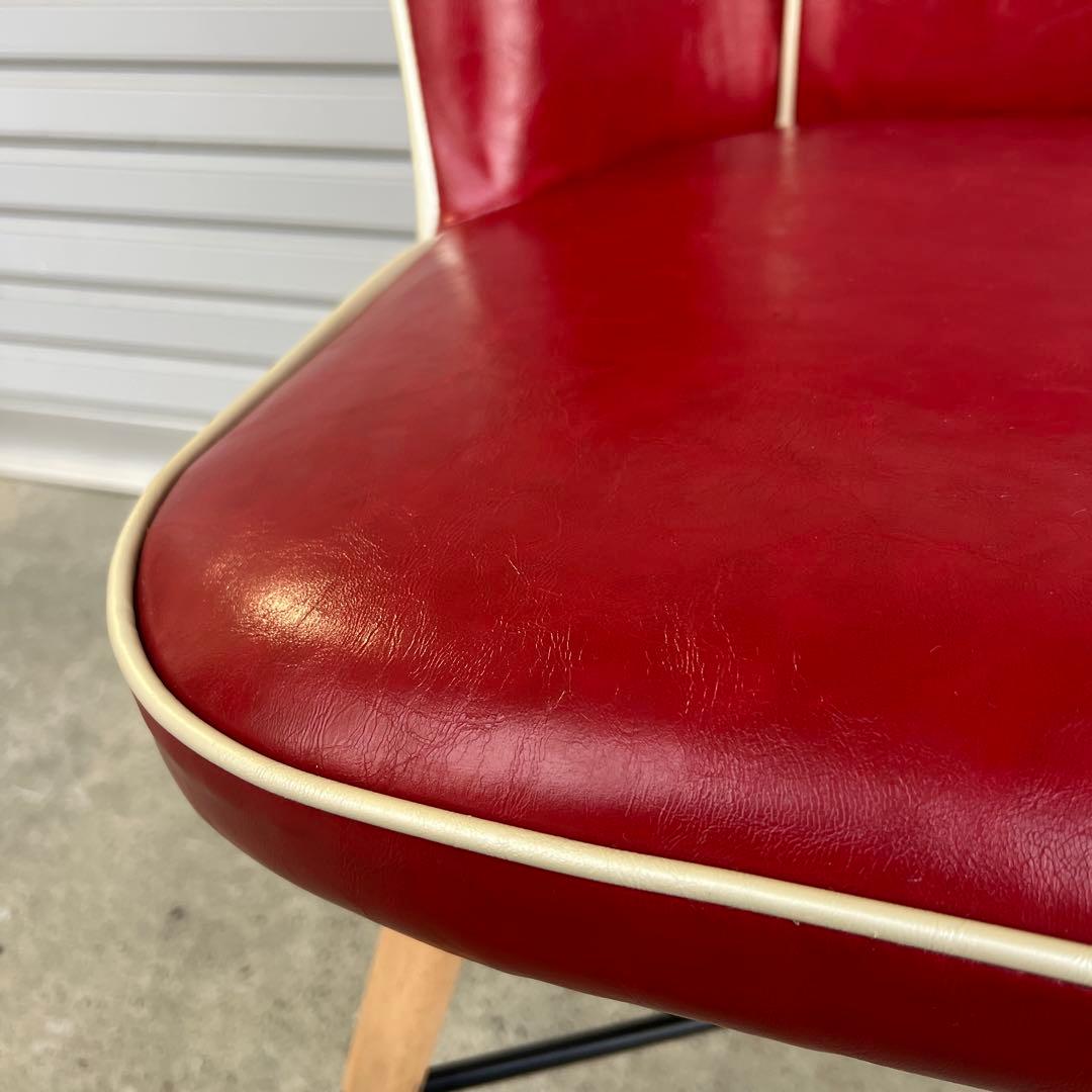 Donovan ダイニングチェアー 木製 PUレザー レッド