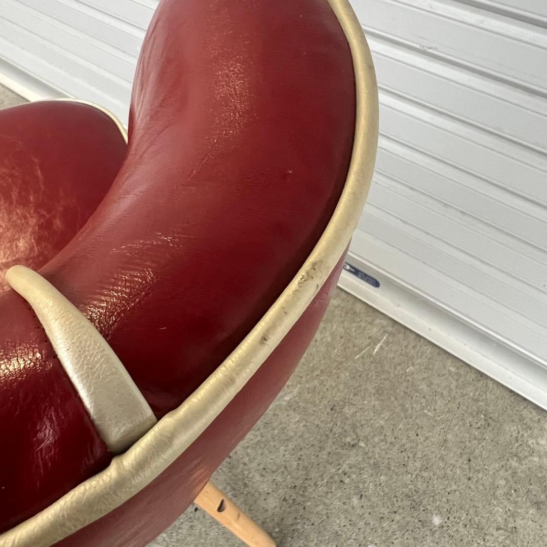 Donovan ダイニングチェアー 木製 PUレザー レッド