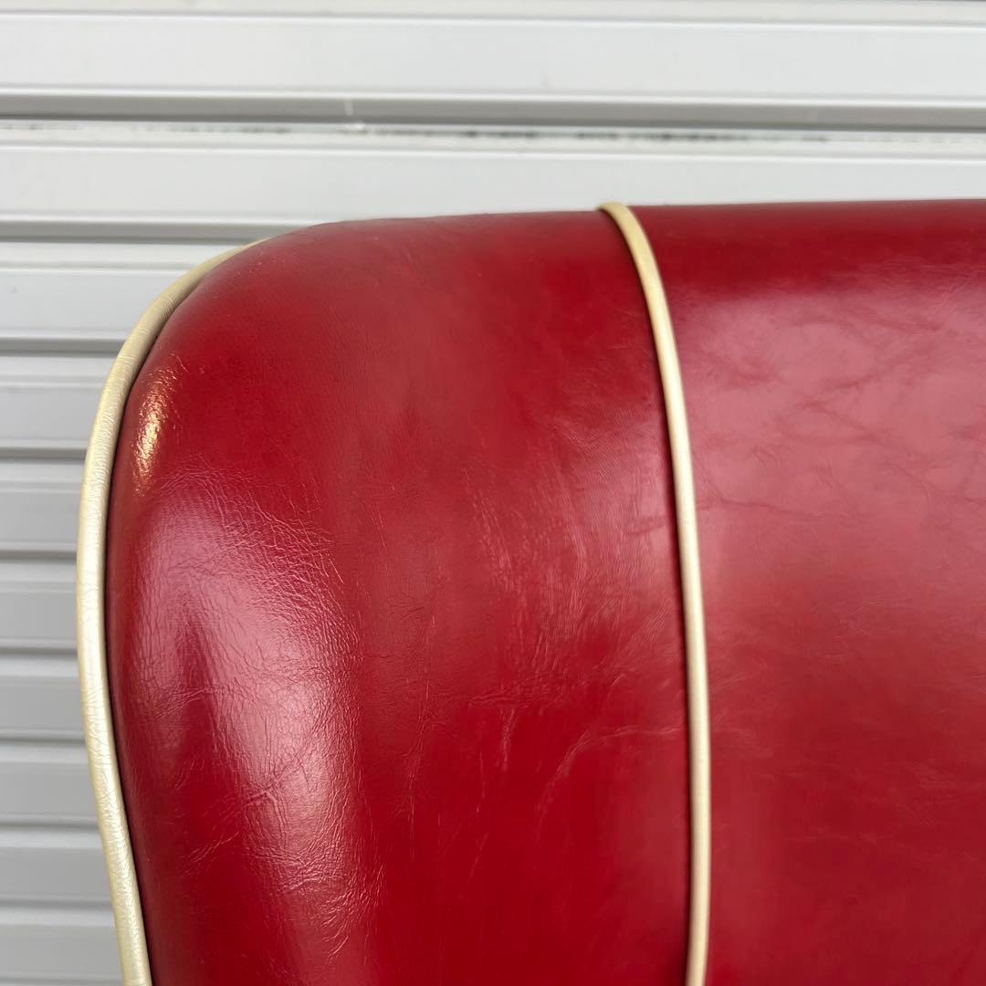 Donovan ダイニングチェアー 木製 PUレザー レッド