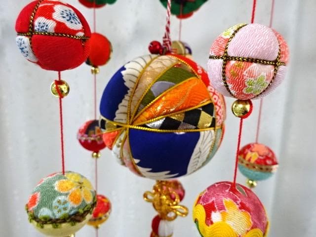 【1】縁起の良い　柳川さげもん　木目込み鞠　吊るし飾り　ハンドメイド　ひな祭り