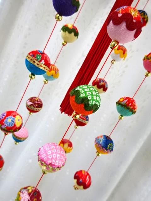 【1】縁起の良い　柳川さげもん　木目込み鞠　吊るし飾り　ハンドメイド　ひな祭り