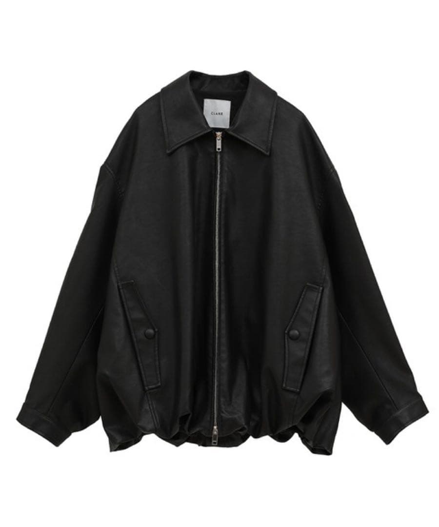 CLANE FAKE LEATHER BALLOON JACKET ブラック 1