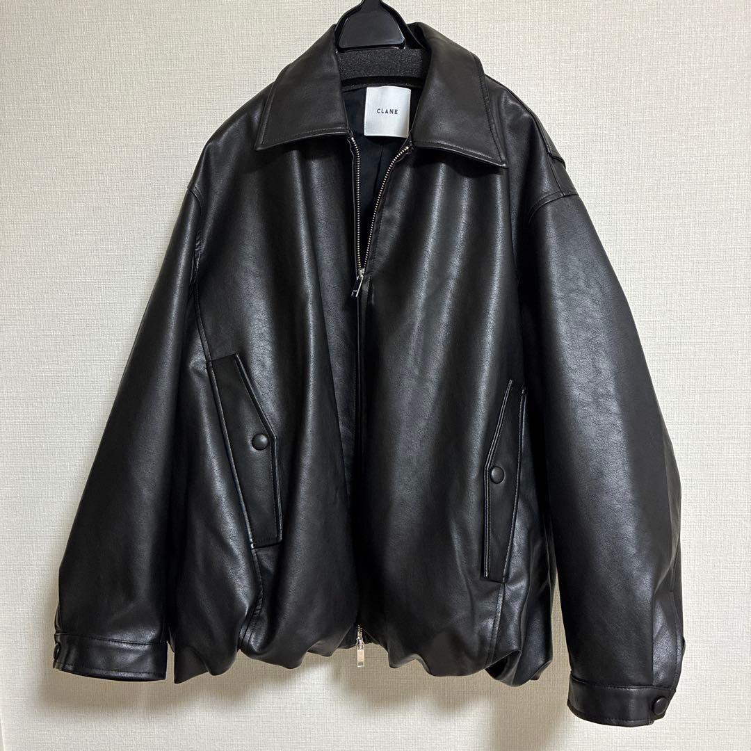 CLANE FAKE LEATHER BALLOON JACKET ブラック 1