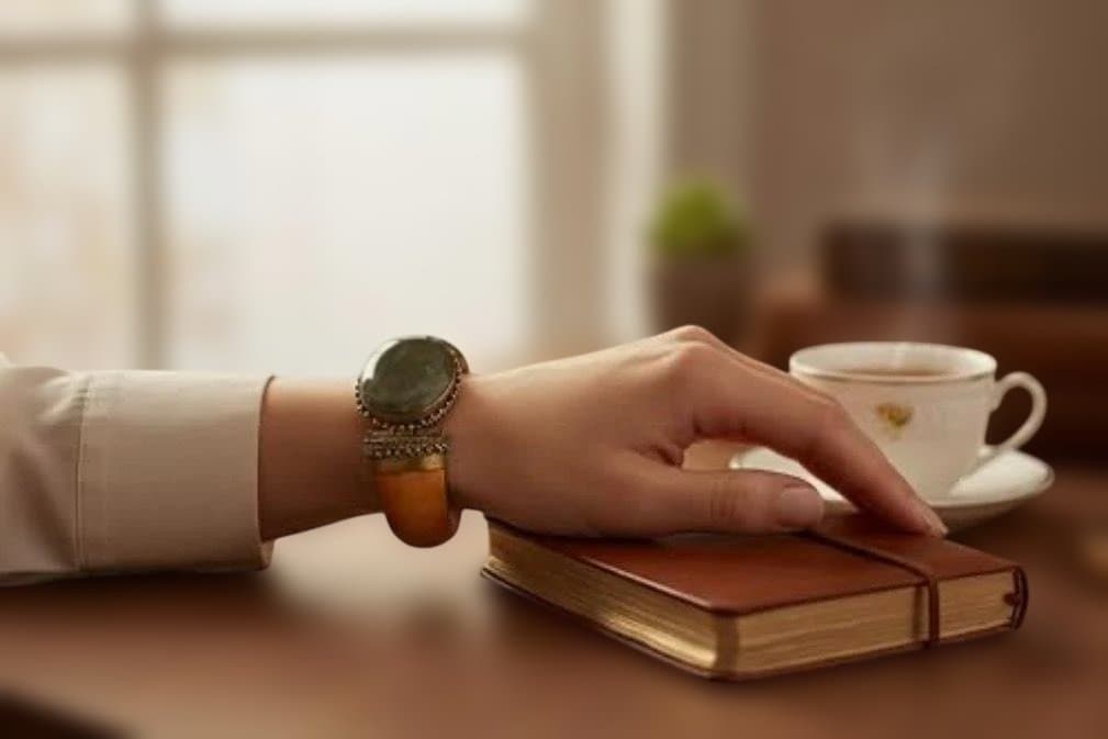 アフリカ輸入 天然石風バングル（アンティーク調） [並行輸入品]