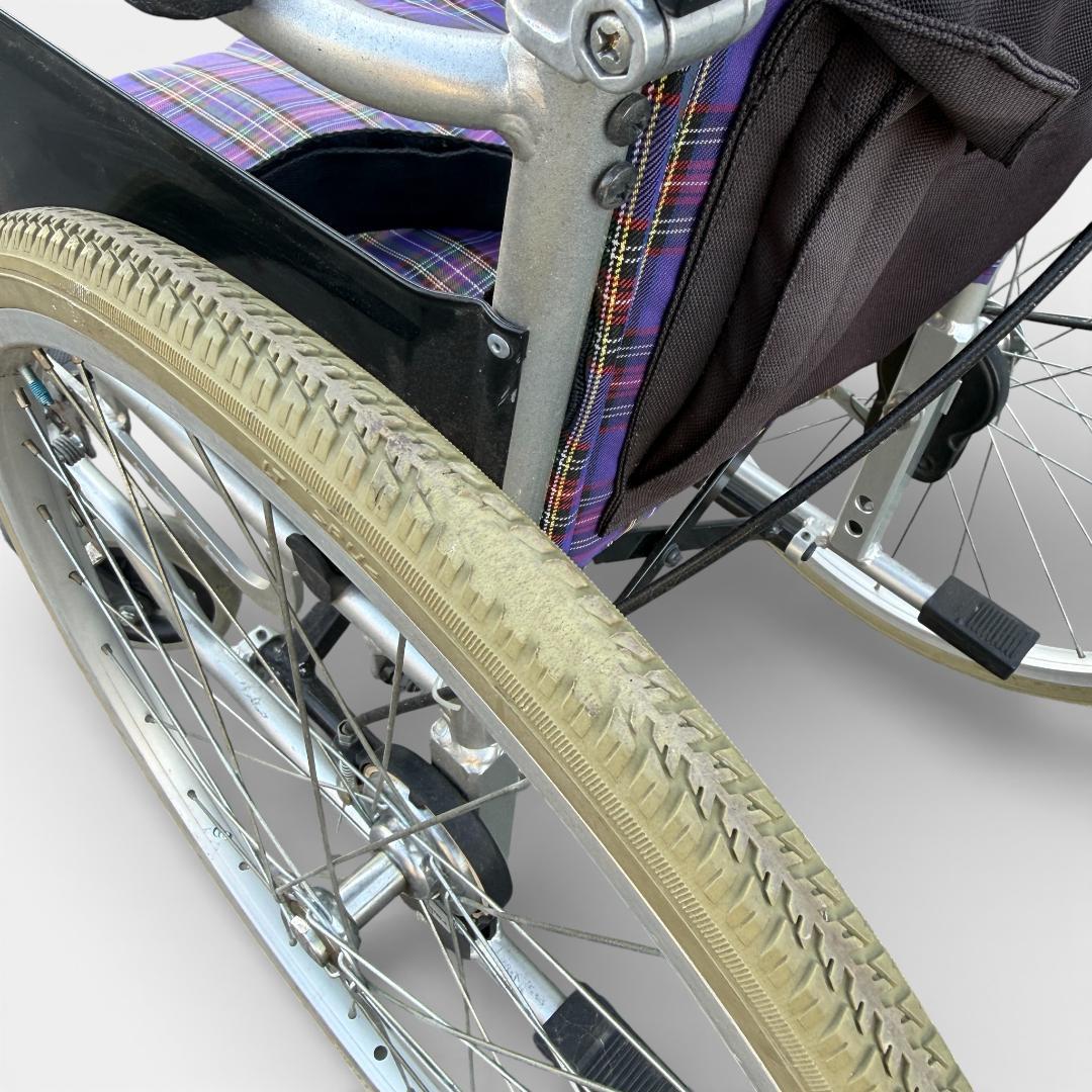 カワムラ自走式車椅子 KAJ102SB-40 ノーパンクタイヤ 背折れ介護 介助