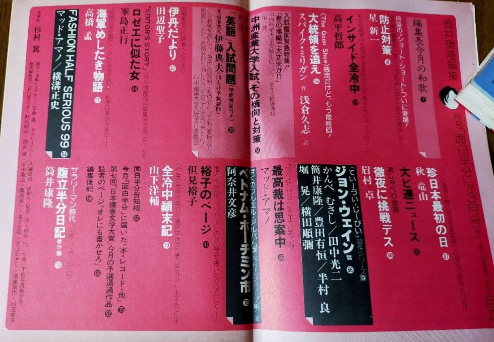 雑誌「面白半分」14冊 筒井康隆編集 タモリ連載 77年7月号～78年8月号
