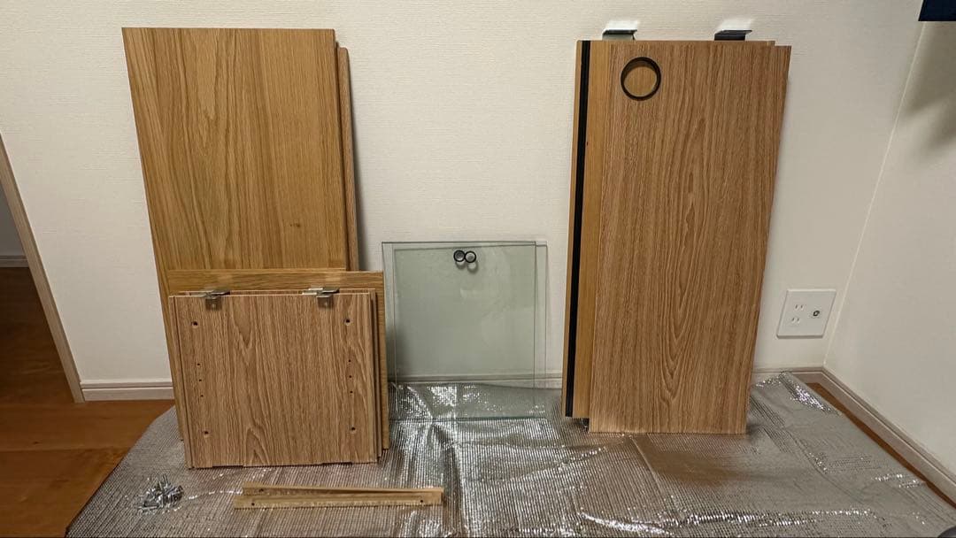 無印良品 ステンレスユニットシェルフ・オーク材カップボードセット