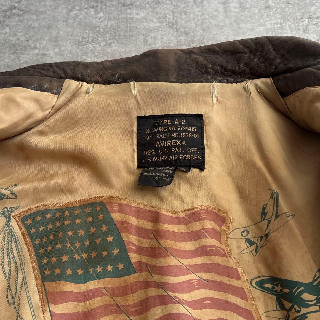 AVIREX アヴィレックス【S】A-2 フライトジャケット 本革 ブラウン