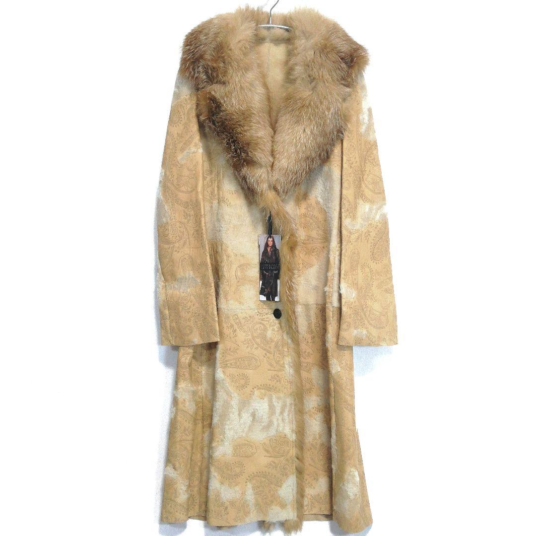 HARMANLI レザーコート ロングコート ロング丈 ペイズリー ファー 本革