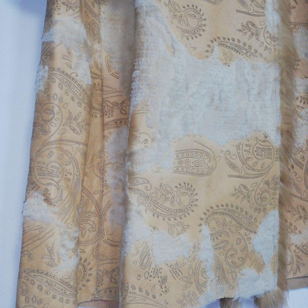 HARMANLI レザーコート ロングコート ロング丈 ペイズリー ファー 本革