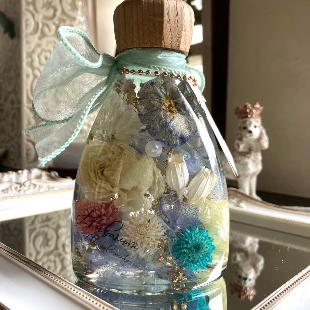 ◆ハーバリウム　309 ラナンとバラの華やかbottle *.:。✿*゜