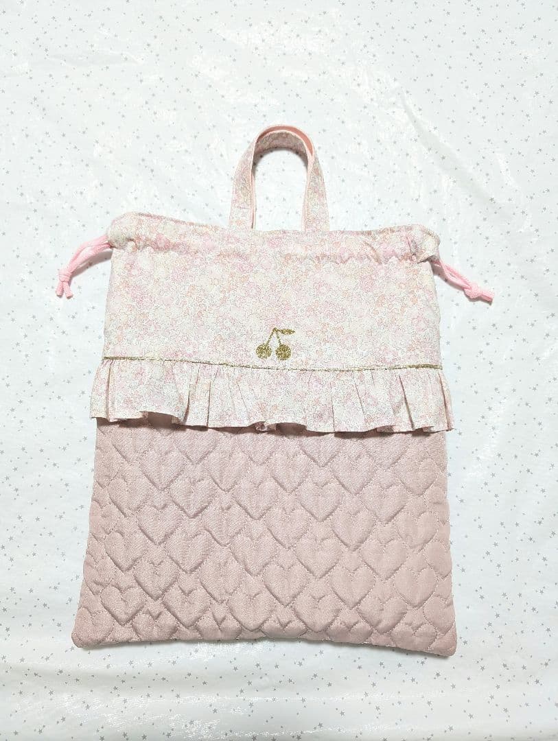 リバティ キラキラミシェル レッスンバッグ上履き入れ 体操服袋ハンドメイド