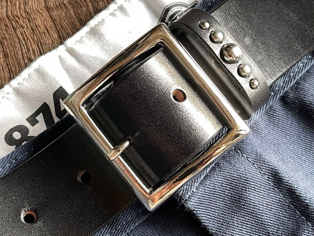 ディッキーズ874専用スタッズベルト　昭南ベンズ　シルバー　HTC CALEE