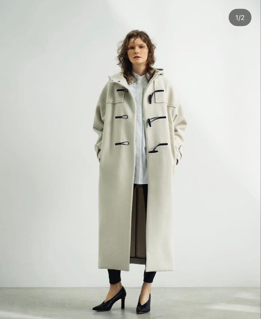 人気◆アンクレイヴ プルーフメルトンダッフルコート ロング丈◇オフホワイト 2