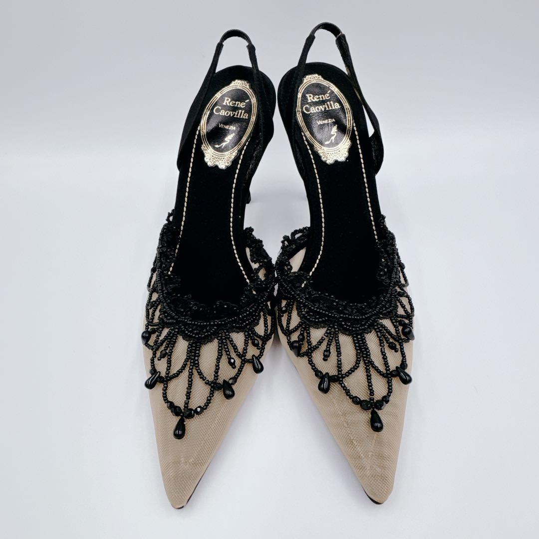 【美品】RENE CAOVILLA レネカオヴィラ ビジューハイヒール　パンプス