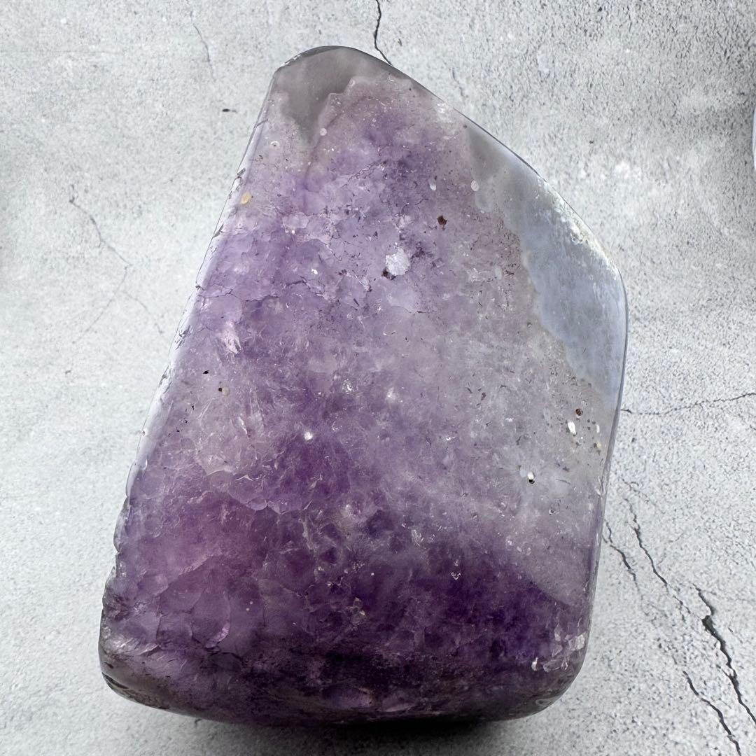 G-139ピンク紫色特大ハート型アメジストクラスター ドーム 原石 3.56kg