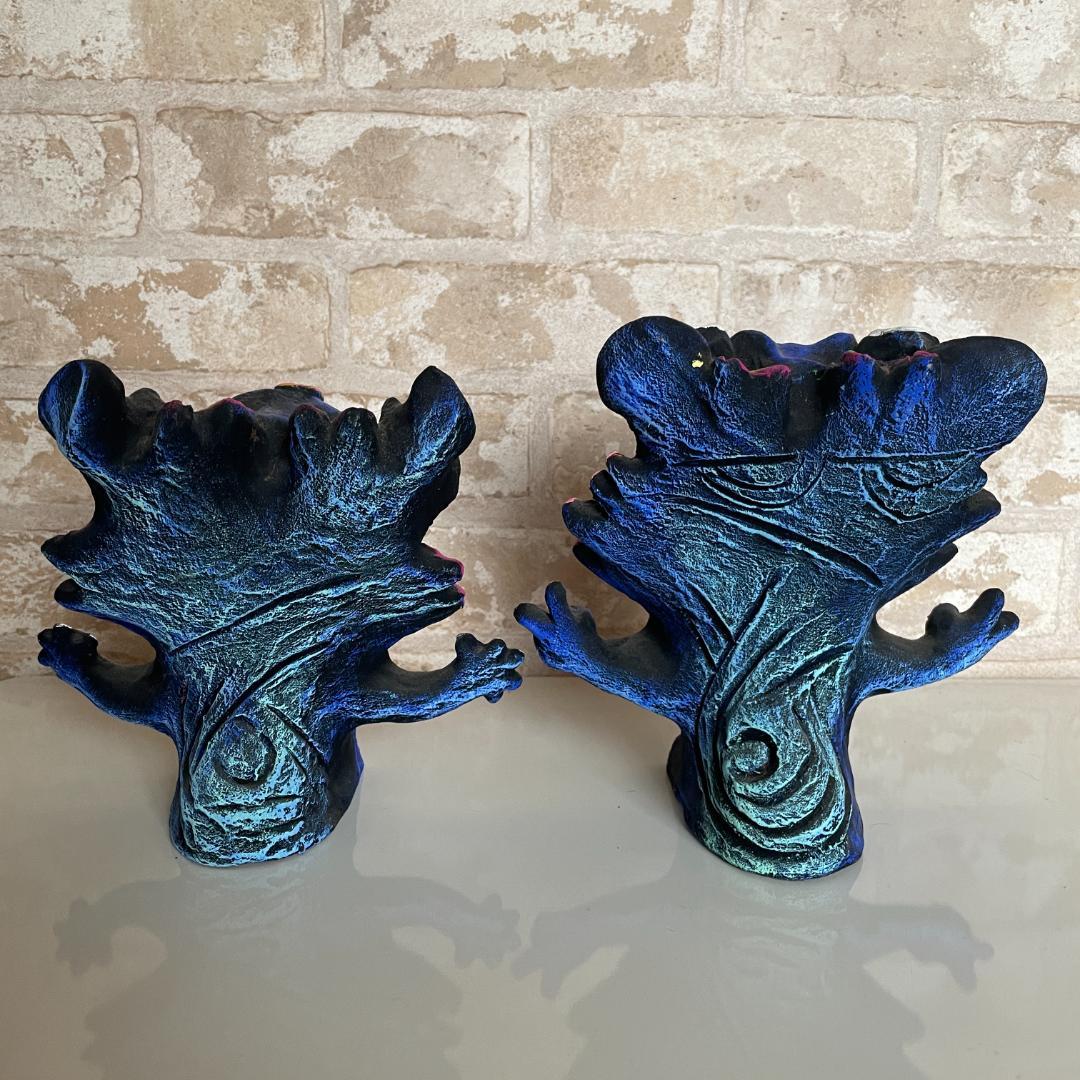 シーサーLサイズ 沖縄 米子焼オリジナル ペア置物 かわいい守り神　魔除け