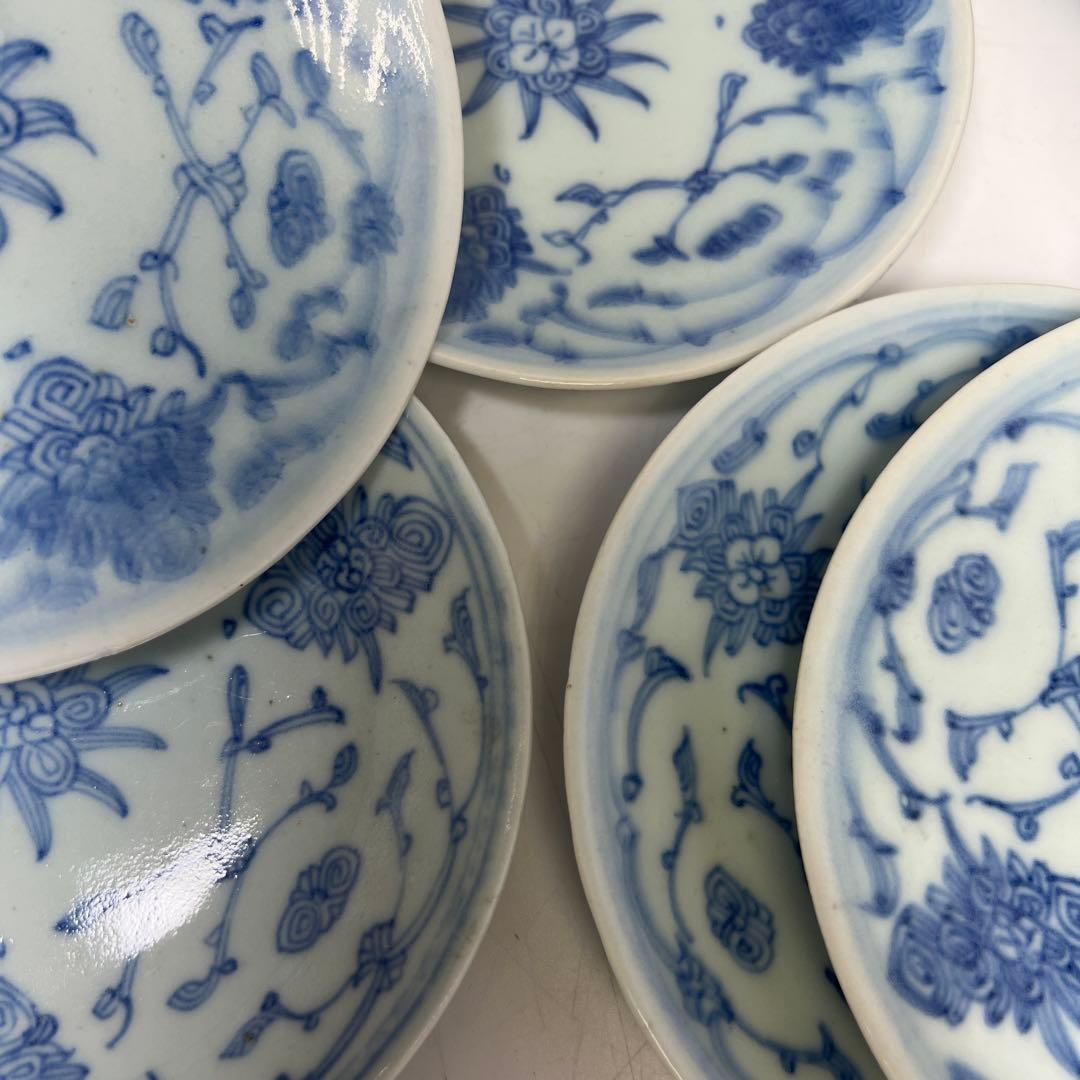 中国清時代　新渡青花　中皿　10枚　幅15cm 東K8-0125① トヒトオ