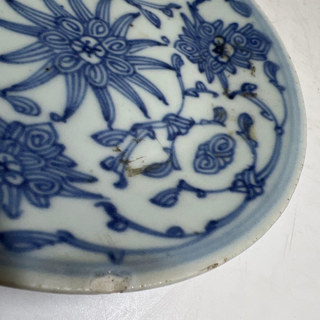 中国清時代　新渡青花　中皿　10枚　幅15cm 東K8-0125① トヒトオ