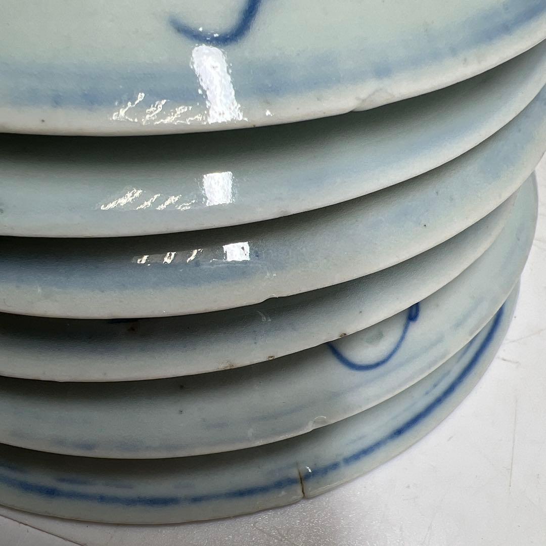 中国清時代　新渡青花　中皿　10枚　幅15cm 東K8-0125① トヒトオ