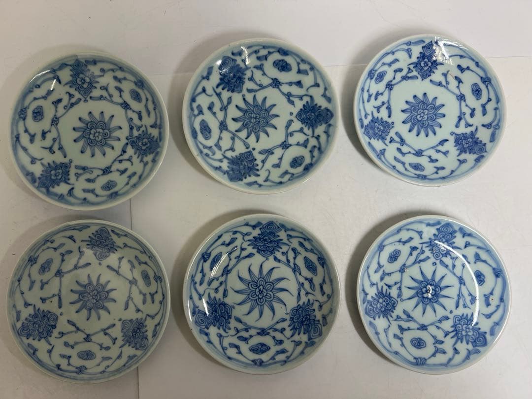 中国清時代　新渡青花　中皿　10枚　幅15cm 東K8-0125① トヒトオ