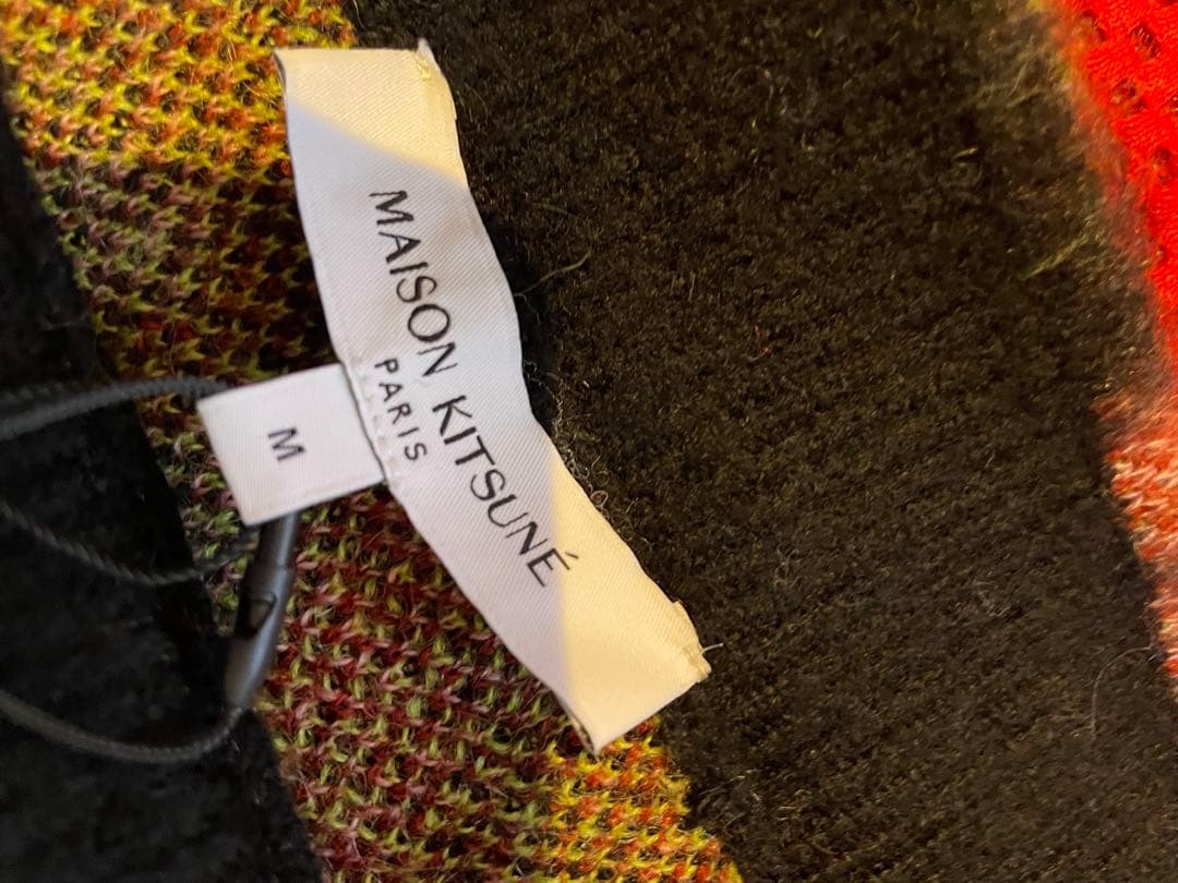 ChoikMAISON KITSUNÉ 幾何学模様ニットモヘアスカートM