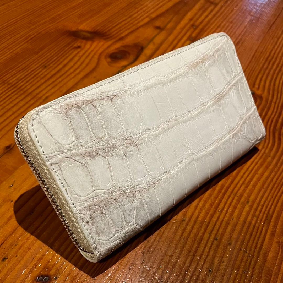 【新品・未使用】ヒマラヤクロコダイル　長財布　ラウンドファスナー　シャムワニ