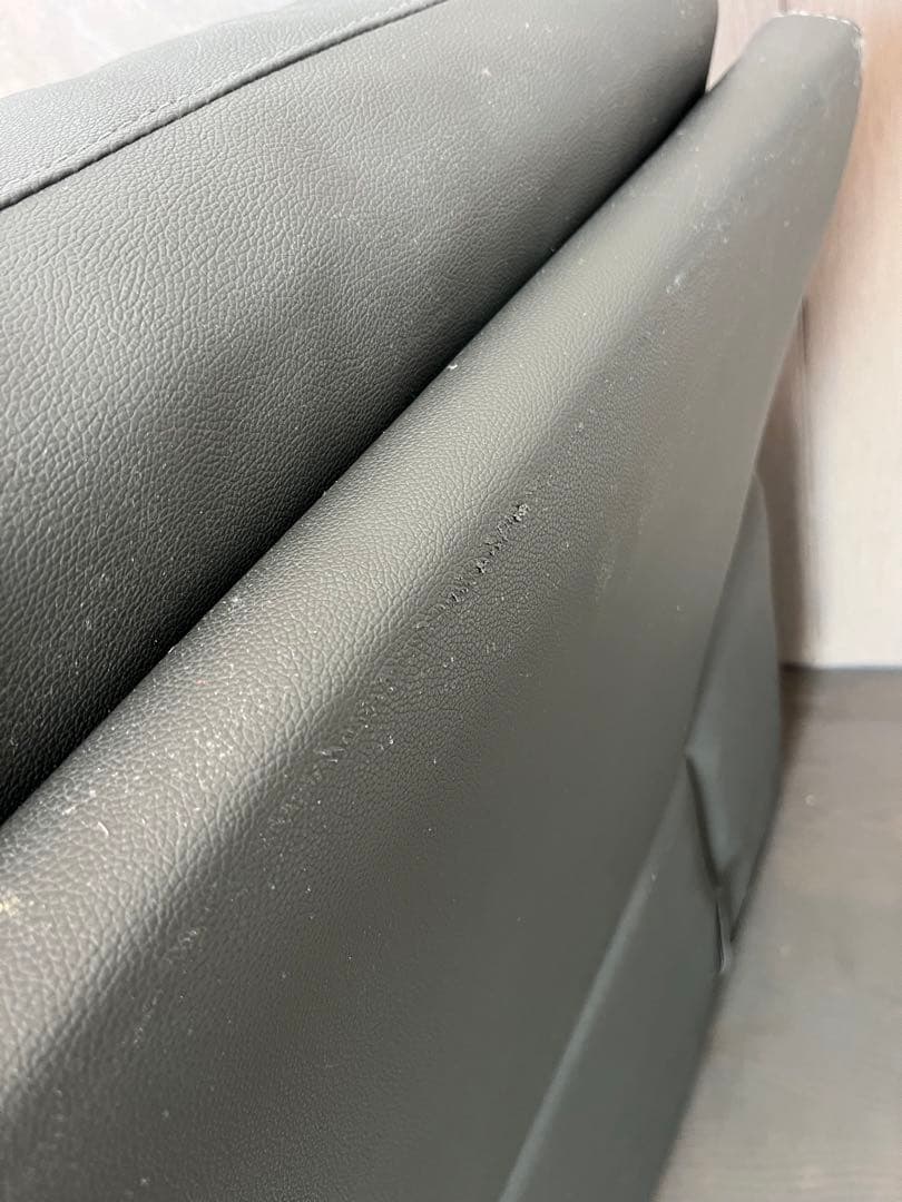 『ニトリ』美品レザー 3Pソファ グレー　新品クリナー付き　※直接取引限定