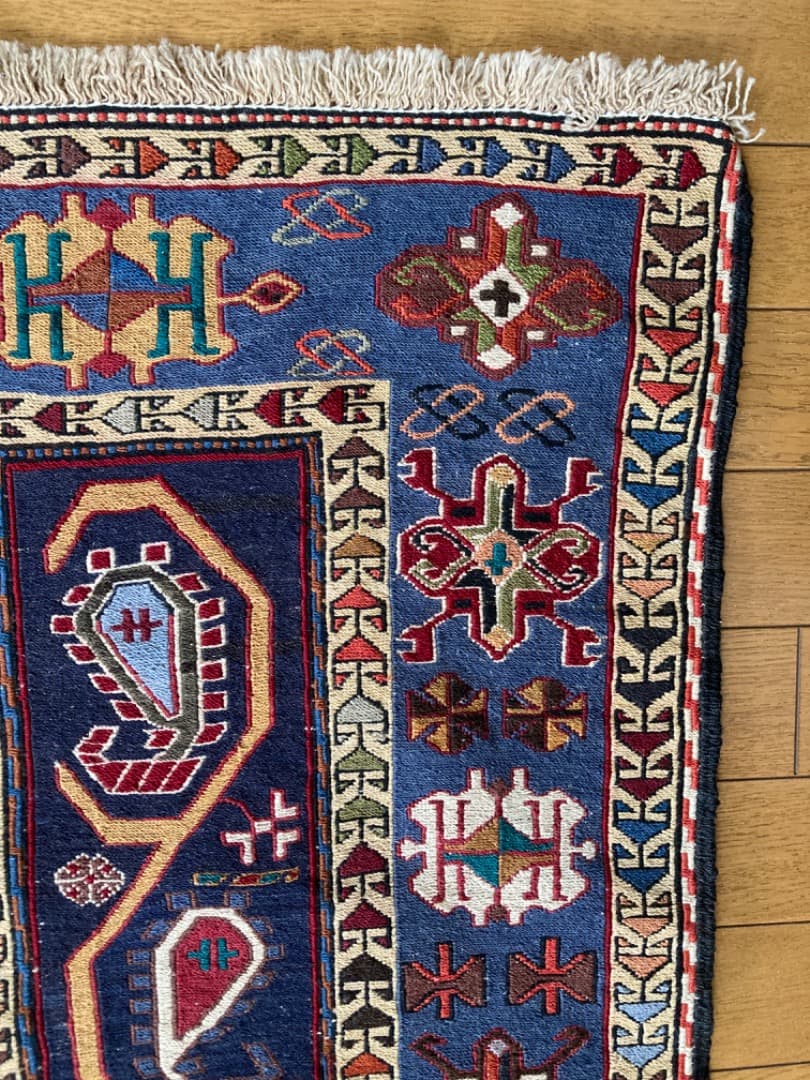 【在庫一掃セール】アゼルバイジャン キリム ウール 145cm×110cm