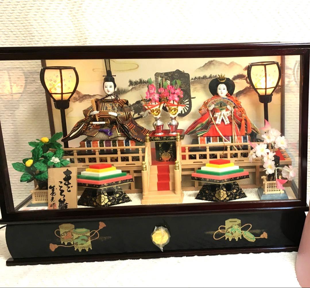 値下げ可✨お雛様✨日本製 骨董品 伝統工芸 Japan 日本人形 ガラスケース入