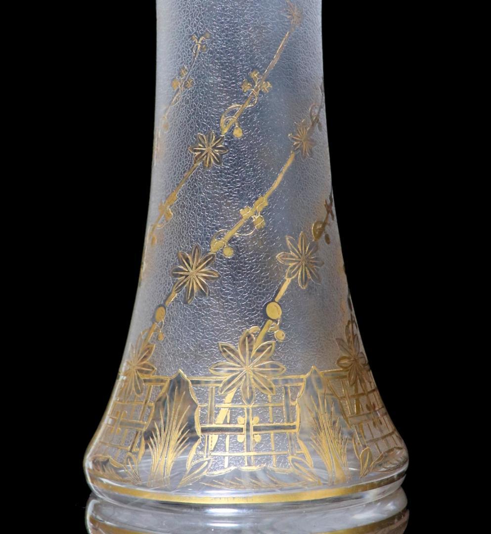 オールド・バカラ 入手困難!! 美術館級 金彩ジブレ装飾 大型花瓶 アンティーク