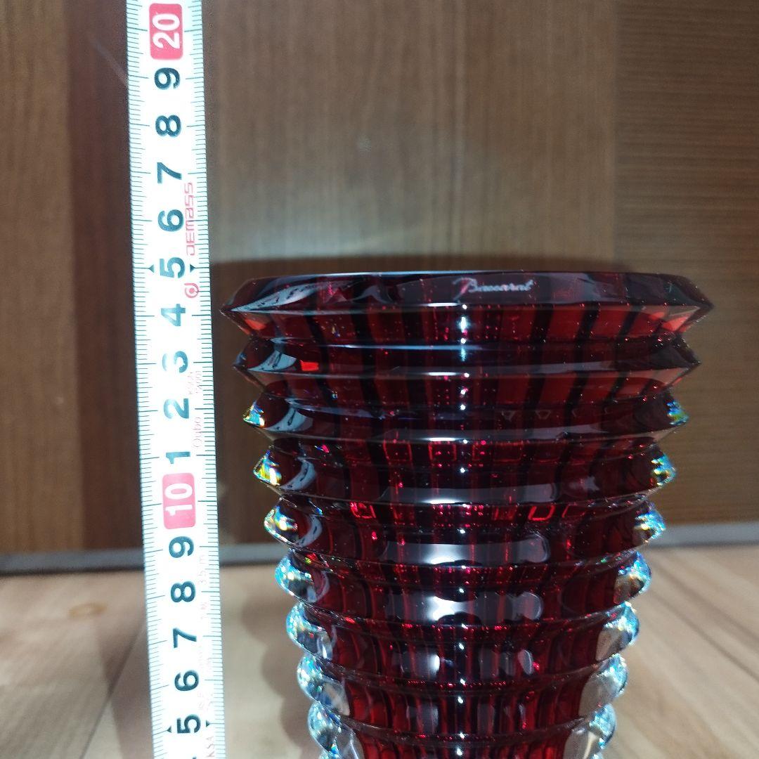 【美品】花瓶　Baccarat アイ ベース レッド S
