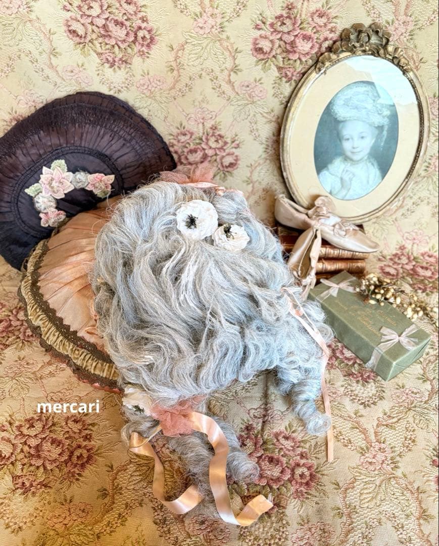 ★SALE★フランス　アンティーク　ヴィンテージ　希少　オペラ　ロココ　ウィッグ