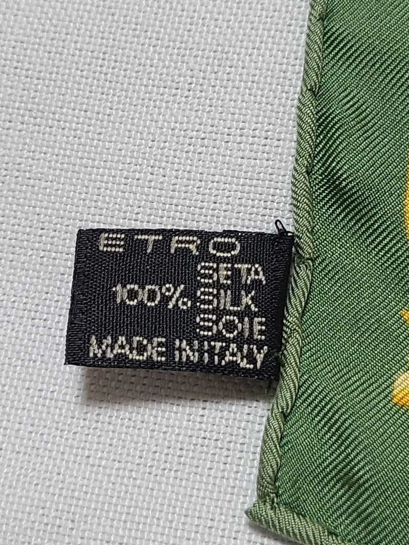 値下げ♪ETRO シルク スカーフ アラベスク柄 天使柄 イタリア製