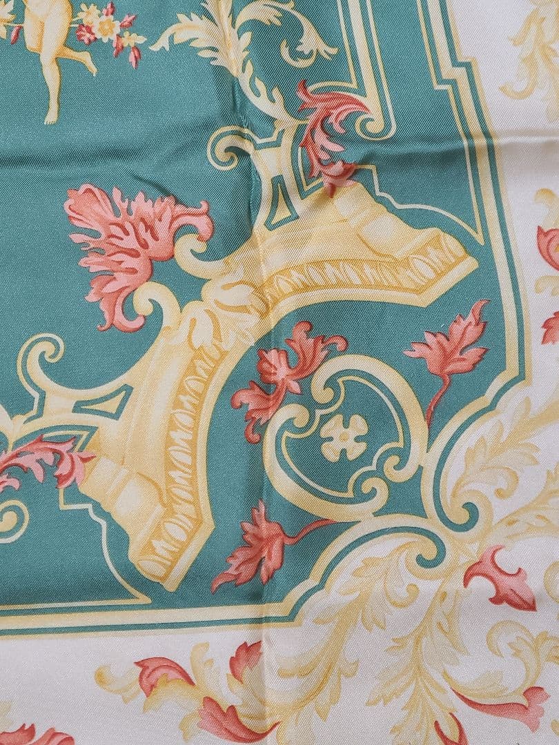 値下げ♪ETRO シルク スカーフ アラベスク柄 天使柄 イタリア製